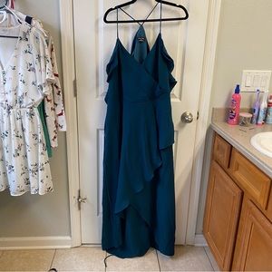 City Chic Elegant teal plus size Maxi Dress Size 18